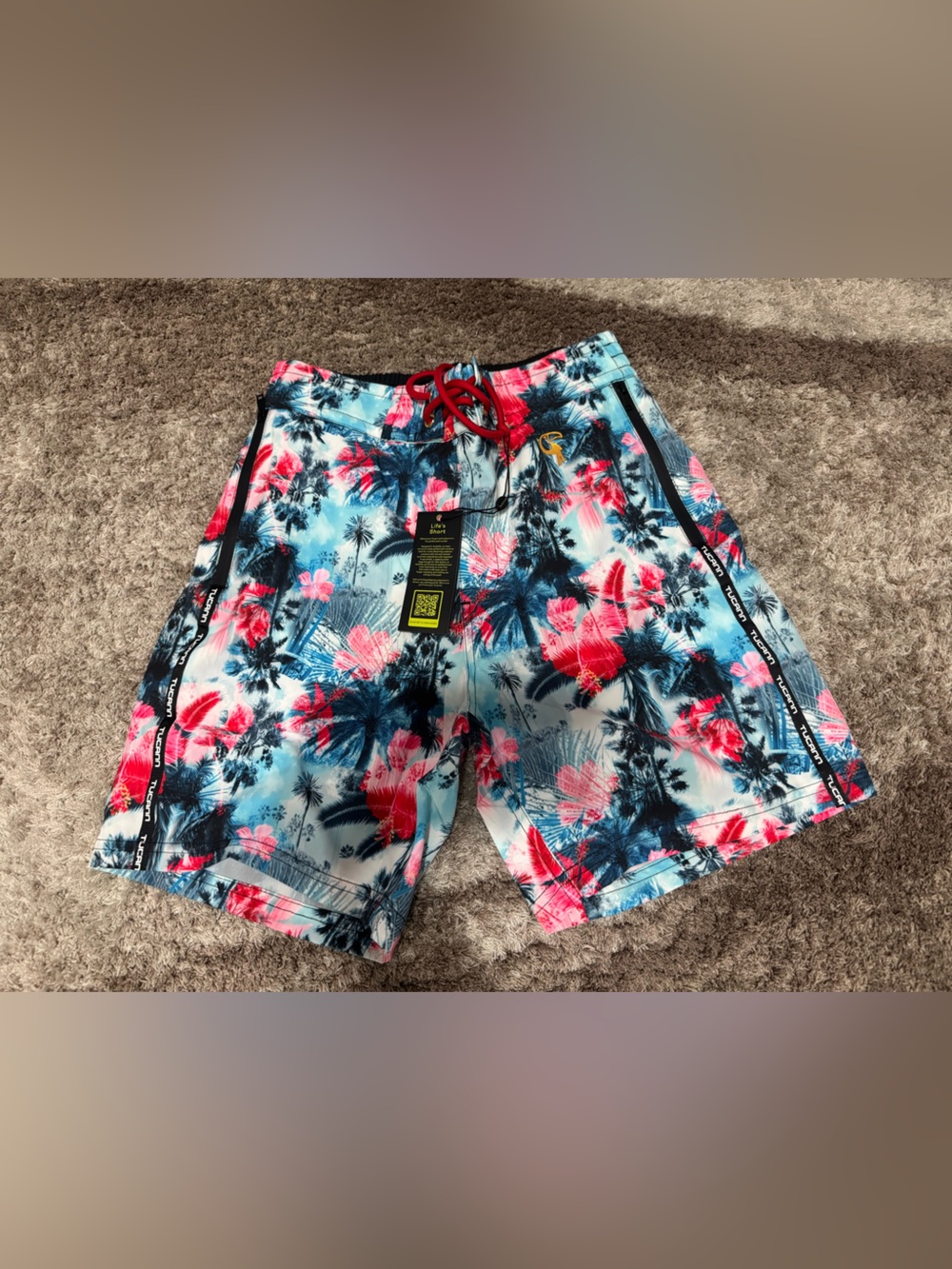 Tucann men’s premium swim shorts staycation villa 7”